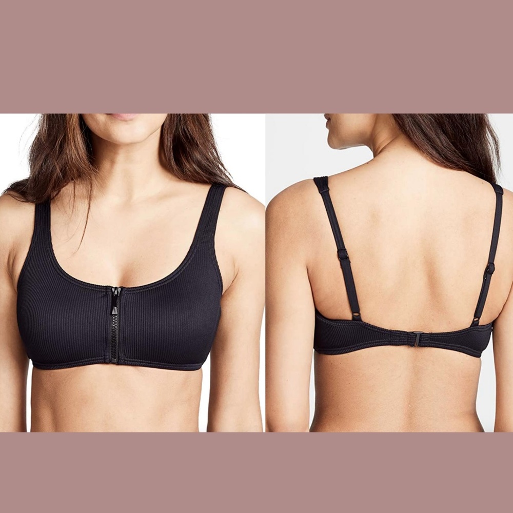 NWT Kate Spade Marco Island Zipper Bikini Top Med